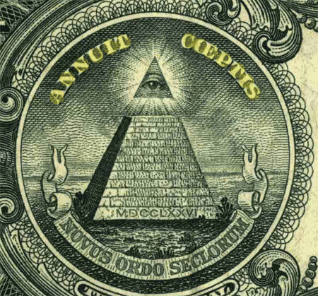 1 dollar bill pyramid. on a U.S. One Dollar Bill.